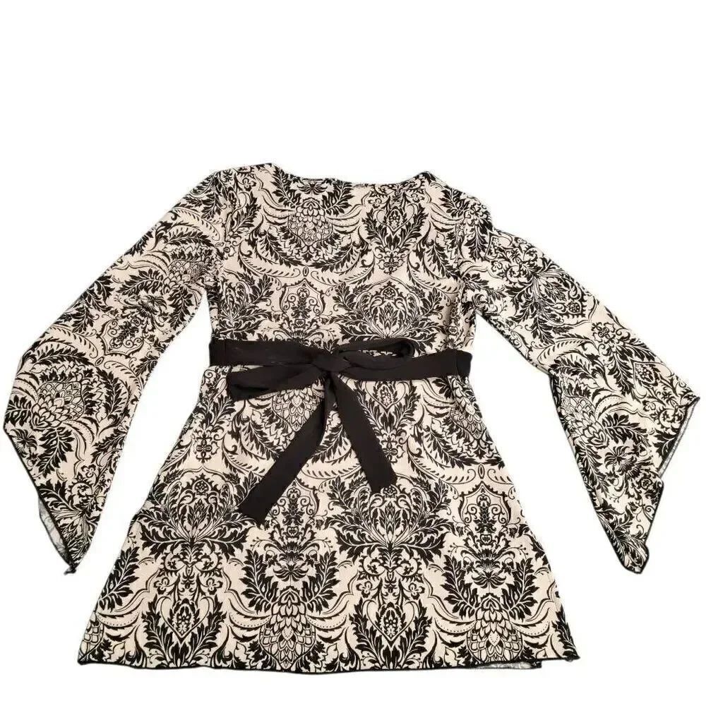 Soft Neutral Boho Cottagecore Floral Long Belle Sleeve Top on Sale 5 for $25 - Picture 7 of 9